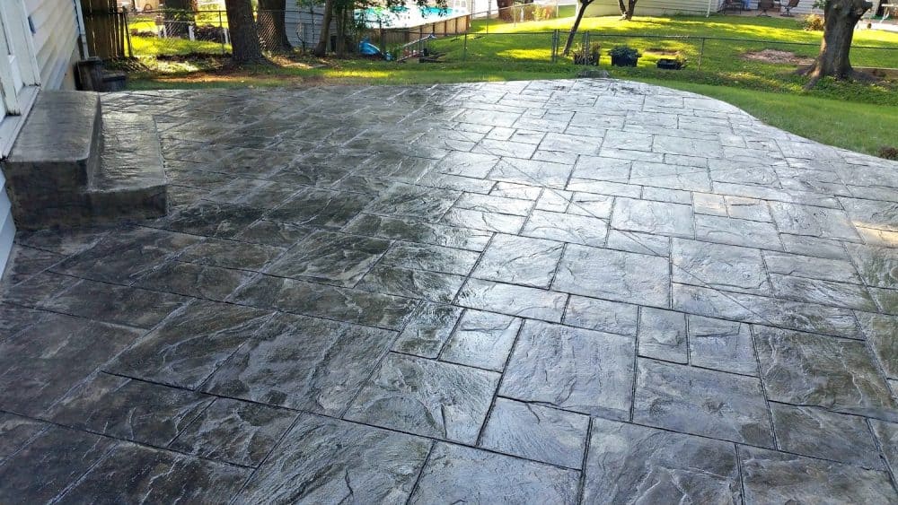 What is grey ashlar slate stamped concrete?